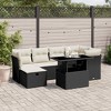 vidaXL 7 Piece Patio Sofa Set with Cushions Black and Cream Poly Rattan - Without Storage - 2 of 4