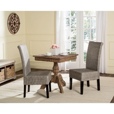 Arjun 18'' Gray Rattan Wicker Dining Chair Set
