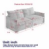 Corduroy Fabric Loveseat Sofa Couch for Living Room, Upholstered Large Size Deep Seat 2-Seat Sofa with 2 Pillow - 3 of 4