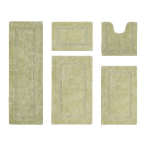 Lux Premium 100% Cotton Tufted Solid Reversible 5 PC Bath Rug Set – Ultra-Soft, Water-Absorbent, Durable, Machine Washable Bathroom Rug - 1 of 4