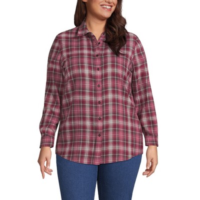 women's flannel boyfriend fit long sleeve shirt