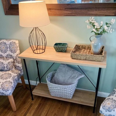 Wood And Metal Desk With Shelves Natural - Room Essentials™ : Target