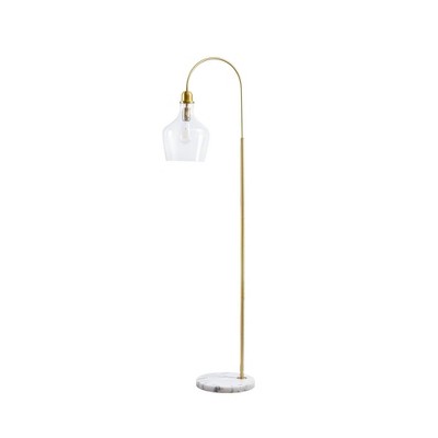 Auburn Gold Steel Floor Lamp with Marble Base