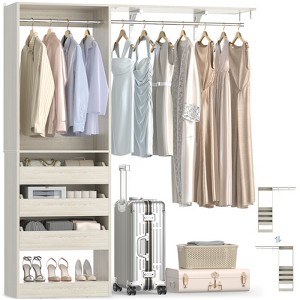 Besiost 20"-60" Closet System with Three Wooden Drawers - 1 of 4