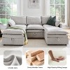SinCiDo 88.98" Modular Couch Sofa with Storage, U-Shape 3 Seater Cloud Couch Sectional with Ottoman, Modern Sofa with Deep Seat & Pillow - 3 of 4