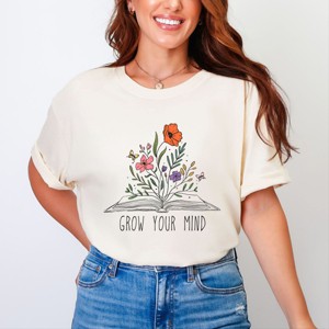 Simply Sage Market Grow Your Mind Floral Garment Dyed Tee - 1 of 4