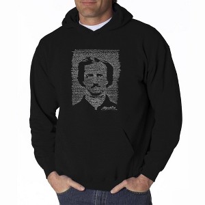 LA Pop Art Men's Word Art Hooded Sweatshirt - EDGAR ALLEN POE - THE RAVEN - 1 of 4