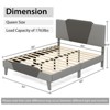Infans Queen Size Upholstered Platform Bed Frame Velvet Headboard Mattress Foundation - 2 of 4
