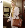Genuine Leather Women Tote Bag Soft Handbags Vintage Shoulder Purses Fashion Top Handle Bag Large Capacity (Dark Brown) - 2 of 4