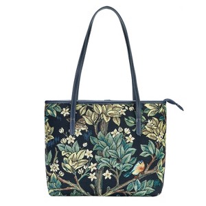 Signare USA William Morris Tree of Life Blue Shoulder Tote Bag - 1 of 4