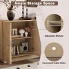 ORRD TREXM 4-Door Storage Sideboard - Wood Cabinet w/Semi-Circular Handles & Adjustable Shelves for Dining/Living Room - 2 of 4