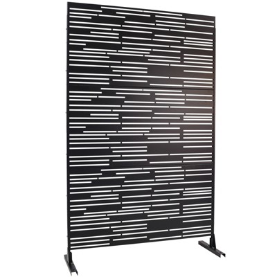DSVIMOY Outdoor & Indoor Privacy Screen, Freestanding Decorative Privacy Screen for Deck Balcony Patio, Black, 48"*76"*16"