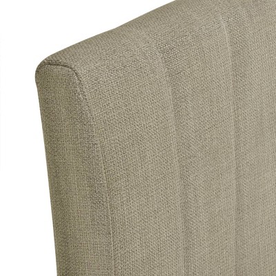 Taupe Linen Upholstered Parsons Side Chair with Wood Legs, Set of 2