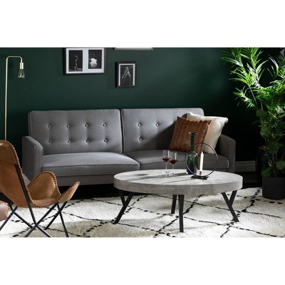 Urban Industrial Chic Oval Wood Coffee Table with Metal Legs