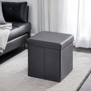 15" Ottoman with Storage, Folding Footstool, Storage Ottoman Bench, Cube Storage Chest 660 lb Load Capacity - 1 of 4