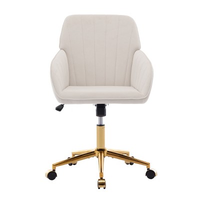GlasFlength Task and Office Chairs Adjustable Office Chair Ergonomic Swivel Chair Computer Chair for Long Sitting, Beige, 24.6"*22.84"*38"