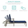 Best Choice Products 79x26in Acacia Wood Outdoor Chaise Lounge Chair w/ Adjustable Backrest, Table, Wheels - 3 of 4