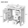 ModernLuxe 30" Bathroom Vanity with Ceramic Sink, 3 Drawers & Soft-Close Door, Solid Wood Frame Storage Cabinet, White/Black - 3 of 4