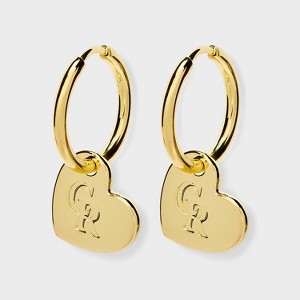 Bijoux Sport by Luv Aj MLB Gold Logo Heart Hoop Earrings - 1 of 3