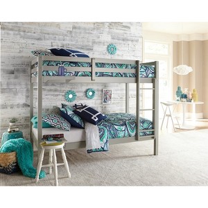 Hillsdale Furniture Kids' Twin Over Twin Caspian Bunk Bed with Hanging Nightstand Gray - 1 of 4