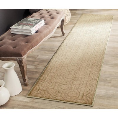 Modern Gray Geometric 24" Synthetic Easy-Care Runner Rug