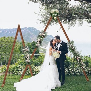 Artloge 2 PCS Heavy Duty Nesting Triangle Wedding Arch Backdrop Stand Ceremony Archway Backdrop Frame for Outdoor Garden Wedding Background Decor - 1 of 4
