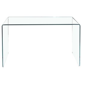 Lirago Tempered Clear Glass Console Table-Rounded Edge Sofa Table for Living Room Office & Compact Spaces 13.7"D * 43.3"L * 29.5"H - 1 of 4