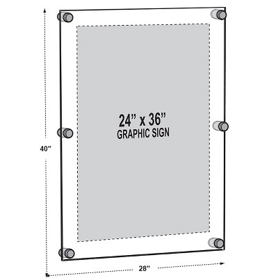 Classic Silver and Clear Acrylic Floating Wall Frame