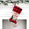 4PCS Burlap Stockings Xmas Fireplace Hanging Stockings Buffalo Plaid Classic Family Holiday Party Decor 4 Plaid Style - 4 of 4