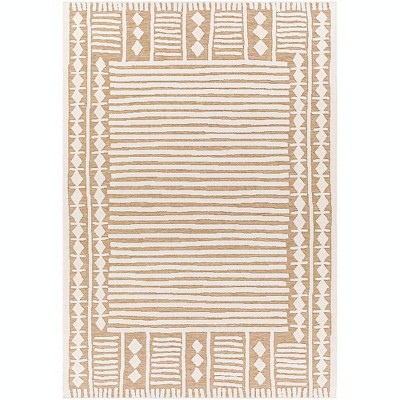 Mark & Day Metochi 5'3"x7'3" Rectangle Woven Indoor & Outdoor Area Rugs Camel: Stain-Resistant, Geometric, Pet Friendly