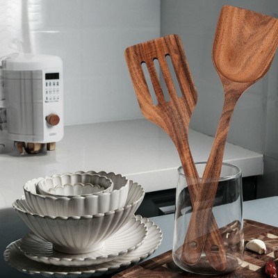 Natural Elegance 7-Piece Wooden Kitchen Utensils Set