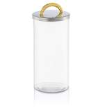 Classic Touch Medium Glass Canister with Stainless Steel Lid and Handle