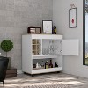 VYNXARIA Bar Cart Aloha, Lower Panel, Six Bottle Cubbies, One Cabinet, Light Oak / White Finish - 2 of 4