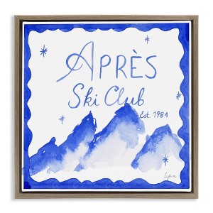 Stupell Industries Apres Ski in Blue Tones Floating Frame Canvas Art - 1 of 4