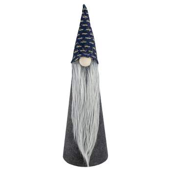 Northlight 20" Gray and Blue Cone Gnome Christmas Tabletop Decor