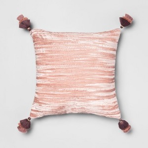 Crinkle Velvet Decorative Throw Pillow Pink - Opalhouse