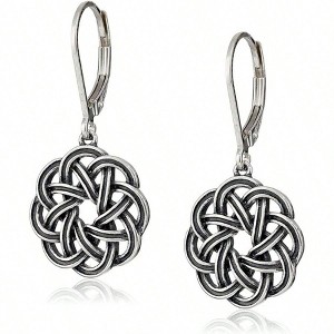Sterling Silver Dangle Earrings, Hypoallergenic Nickel - Free, Lightweight Leverback Knot Design for Women - 1 of 2