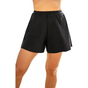 Swim 365 Women's Plus Size Loose Swim Short With Built-In Tummy Control Brief - 1 of 4