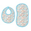 Bacati - Jungle Safari Aqua/Orange Muslin 4 pc Bibs/Burpies - 3 of 4