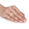 EVERLY JEWELRY | Yellow Plated Sterling Silver Diamond Accent Bow-Design Broad Band Ring - 3 of 4