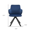 HomeRoots Blue And Black Upholstered Velvet Dining Arm Chair - 3 of 4