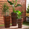 Set of 3 Contemporary Rectangular Iron Planters Brown - Olivia & May: Tall, Outdoor Decor Display - 2 of 4