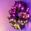 Twinkly Pre-Lit Regal Artificial Wreath App-Controlled LED - 50 RGB (16M Colors) LEDs - 2ft Diameter - Green Foliage - Smart Christmas Lighting Decor - 2 of 4
