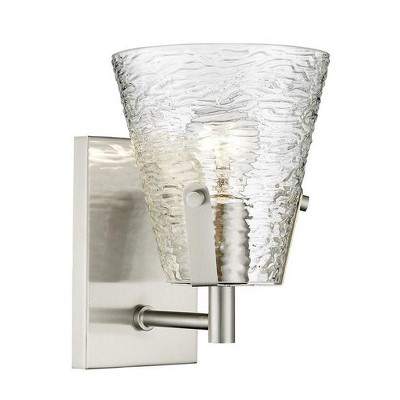 Analia Brushed Nickel and Glass 1-Light Wall Sconce