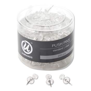 Clear Push Pins, Plastic, Clear, 0.38, 400/Pack - Reliable Paper