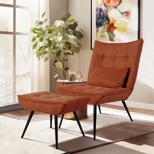 Dovelina Upholstered Accent Chair with Ottoman - 1 of 4