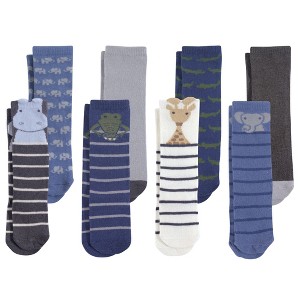 Hudson Baby Infant Boys Cotton Rich Knee-High Socks, Safari Boys - 1 of 1