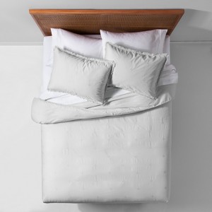 Gray Garment Washed Embroidered Duvet Cover Set (King) - Opalhouse