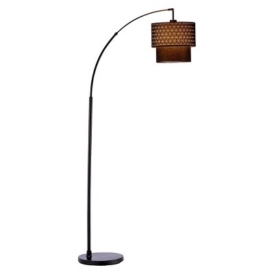 66" x 71" 3-way Gala Arc Lamp Black - Adesso