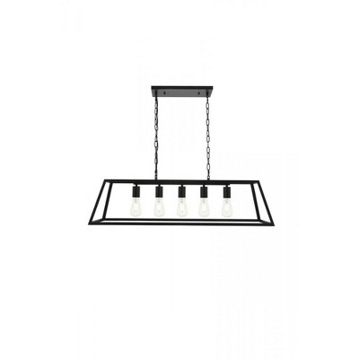 Elegant Lighting Resolute 5 light black Pendant